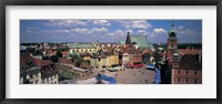 High angle view of a market square, Warsaw, Silesia, Poland Fine Art Print
