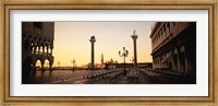Low angle view of sculptures in front of a building, St. Mark's Square, Venice, Italy Fine Art Print