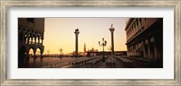 Low angle view of sculptures in front of a building, St. Mark's Square, Venice, Italy Fine Art Print