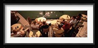 High angle view of tourists sitting along a canal, Venice, Italy Fine Art Print