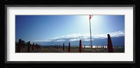 Beach umbrella and beach chairs on the beach, Lignano Sabbiadoro, Italy Fine Art Print
