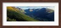 High Angle View Of Grass Covering Mountains, Stob Ban, Glen Nevis, Scotland, United Kingdom Fine Art Print