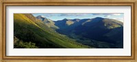 High Angle View Of Grass Covering Mountains, Stob Ban, Glen Nevis, Scotland, United Kingdom Fine Art Print