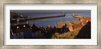 Buildings On The Waterfront, Whitby Harbour, North Yorkshire, England, United Kingdom Fine Art Print