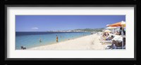 Tourist on the beach, Porto Carras, Neos Marmaras, Sithonia, Halkidiki, Greece Fine Art Print