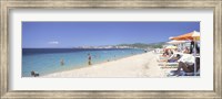 Tourist on the beach, Porto Carras, Neos Marmaras, Sithonia, Halkidiki, Greece Fine Art Print