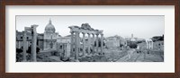Ruins Of An Old Building, Rome, Italy (black and white) Fine Art Print