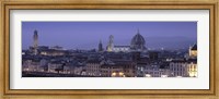 High angle view of a city at dusk, Florence, Tuscany, Italy Fine Art Print