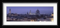 High angle view of a city at dusk, Florence, Tuscany, Italy Fine Art Print