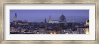 High angle view of a city at dusk, Florence, Tuscany, Italy Fine Art Print