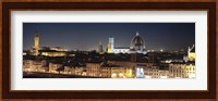 Buildings lit up at night, Florence, Tuscany, Italy Fine Art Print