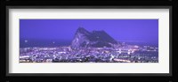 High Angle View Of A City, Gibraltar, Spain Fine Art Print