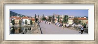 Tourists walking on a bridge, Charles Bridge, Prague, Czech Republic Fine Art Print