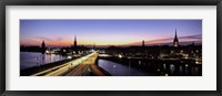 High angle view of traffic on a highway, Stockholm, Sweden Fine Art Print