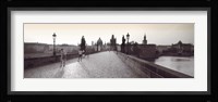 Tourist Walking On A Bridge, Charles Bridge, Prague, Czech Republic Fine Art Print