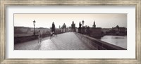 Tourist Walking On A Bridge, Charles Bridge, Prague, Czech Republic Fine Art Print