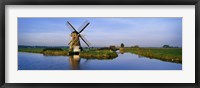 Traditional Windmill On The Waterfront, Netherlands Fine Art Print