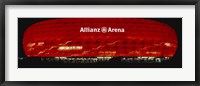 Soccer Stadium Lit Up At Night, Allianz Arena, Munich, Germany Fine Art Print