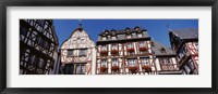 Low Angle View Of Decorated Buildings, Bernkastel-Kues, Germany Fine Art Print