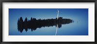 Reflection Of A Wind Turbine And Trees On Water, Black Forest, Germany Fine Art Print