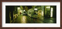 Cable Cars Moving On A Street, Freiburg, Germany Fine Art Print