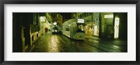 Cable Cars Moving On A Street, Freiburg, Germany Fine Art Print