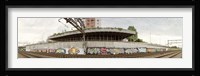 Graffiti on the wall along a railroad track, Basel, Switzerland Fine Art Print
