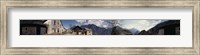 Low angle view of mountains near a village, Navone Village, Blenio Valley, Ticino, Switzerland Fine Art Print