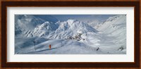 Rear view of a person skiing in snow, St. Christoph, Austria Fine Art Print