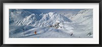 Rear view of a person skiing in snow, St. Christoph, Austria Fine Art Print