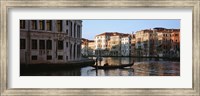 Man on a gondola in a canal, Grand Canal, Venice, Italy Fine Art Print