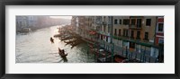 Gondolas in the Grand Canal, Venice, Italy (black & white) Fine Art Print