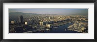 Aerial view of a city, Barcelona, Spain Fine Art Print
