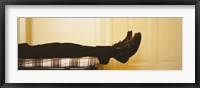 Low Section View Of A Man Lying On The Bed, Germany Fine Art Print
