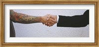 Close-Up Of Two Men Shaking Hands, Germany Fine Art Print