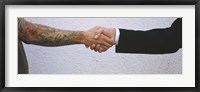 Close-Up Of Two Men Shaking Hands, Germany Fine Art Print