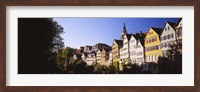 Row Of Houses In A City, Tuebingen, Baden-Wurttemberg, Germany Fine Art Print