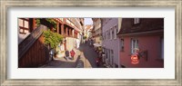 Houses On Both Sides Of An Alley, Lake Constance, Meersburg, Baden-Wurttemberg, Germany Fine Art Print