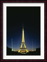 Tower lit up at night, Eiffel Tower, Paris, France Fine Art Print