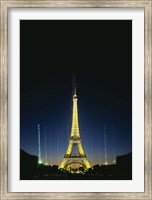 Tower lit up at night, Eiffel Tower, Paris, France Fine Art Print