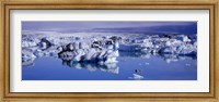 Glaciers floating on water, Jokulsa River, Breidamerkursandur, Jokulsarlon Glacial Lagoon, Vatnajokull, Iceland Fine Art Print