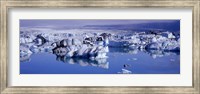 Glaciers floating on water, Jokulsa River, Breidamerkursandur, Jokulsarlon Glacial Lagoon, Vatnajokull, Iceland Fine Art Print