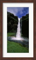 Waterfall in the forest, Kvernufoss, Iceland Fine Art Print