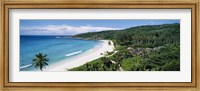 High angle view of the beach, Grand Anse Beach, La Digue Island, Seychelles Fine Art Print
