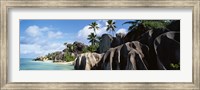 Rock formations on the beach, Anse Source D'argent Beach, La Digue Island, Seychelles Fine Art Print