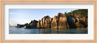 Rock formations at the waterfront, Anse Source D'argent Beach, La Digue Island, Seychelles Fine Art Print