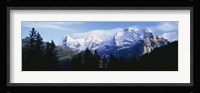 Snow covered mountains on a landscape, Bernese Oberland, Switzerland Fine Art Print