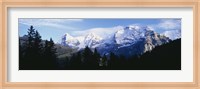 Snow covered mountains on a landscape, Bernese Oberland, Switzerland Fine Art Print