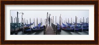 Gondolas on the Water, Grand Canal, Venice, Italy Fine Art Print