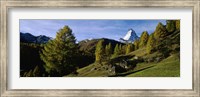 Low angle view of a mountain peak, Matterhorn, Valais, Switzerland Fine Art Print